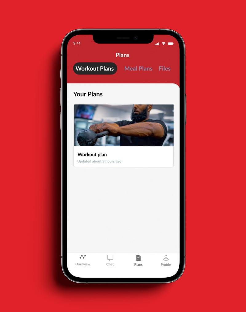 A mockup of the coaching app showcasing the different features.
